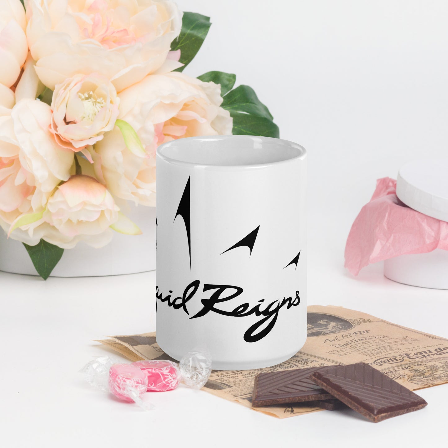 Liquid Reigns - White glossy mug